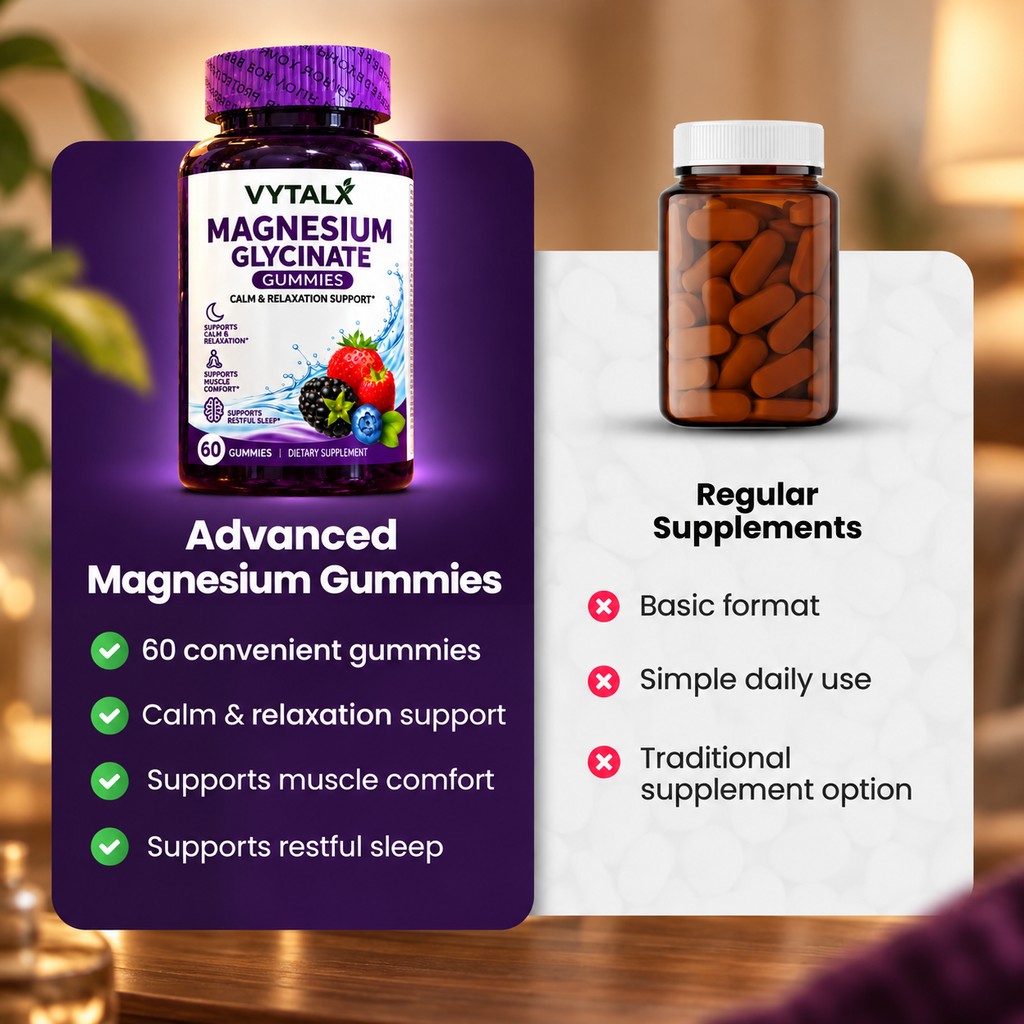 VYTALX Magnesium Glycinate Gummies – 60 Count | Calm & Sleep Support
