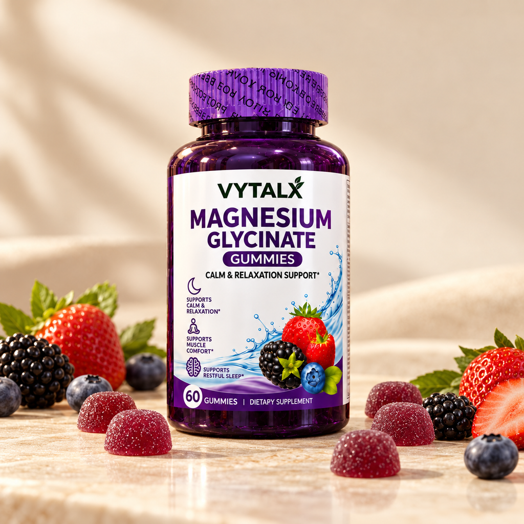 VYTALX Magnesium Glycinate Gummies – 60 Count | Calm & Sleep Support
