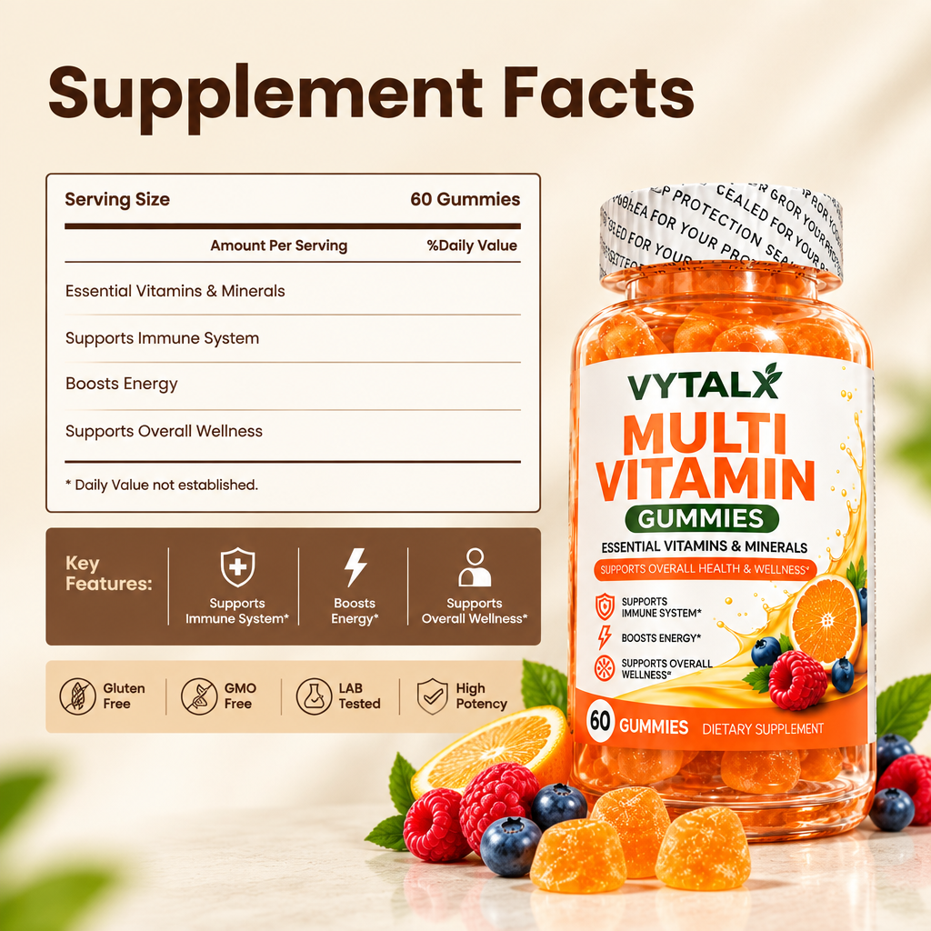VYTALX Multivitamin Gummies – 60 Count | Daily Wellness Support